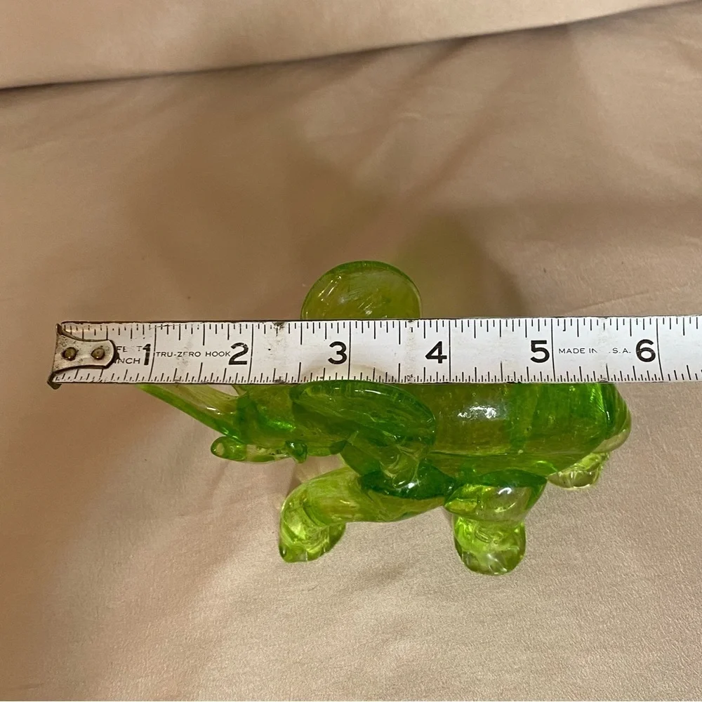 Handmade Elephant Green Blown Glass